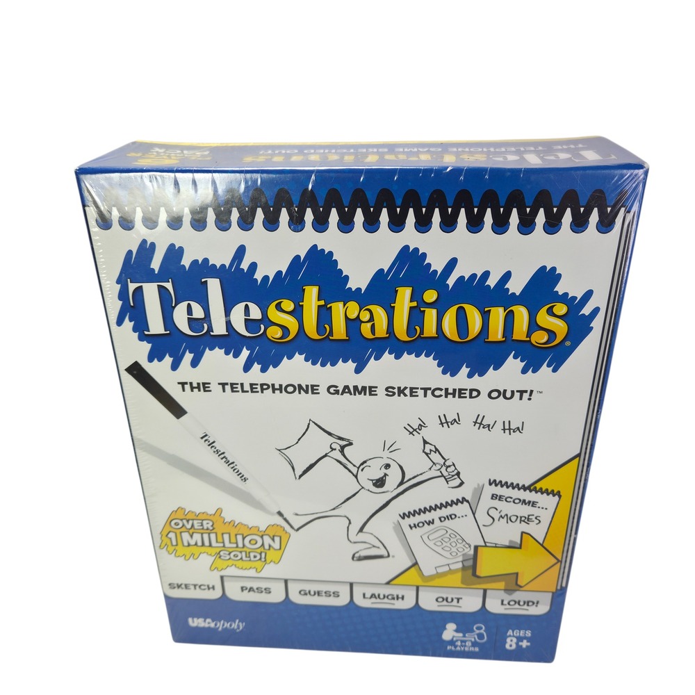Telestrations The Telephone Game Sketched Out Drawing & Guessing Party Game NEW